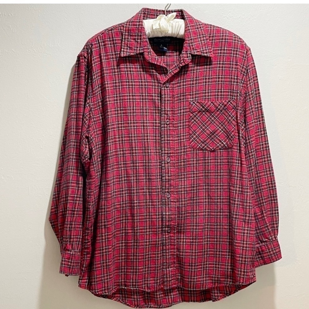 MOOSE CREEK Men’s Red Plaid Flannel Button Up Shirt Jacket SHACKET Size Large